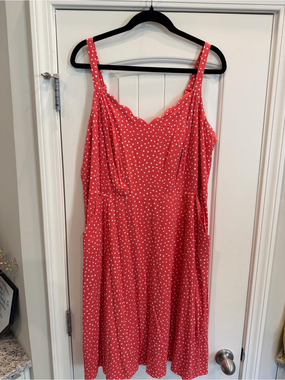 41 Hawthorn Coral Pink Polka Dot Top